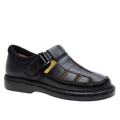 Sandália Doctor Shoes Couro 328 Preta - Doctor Shoes