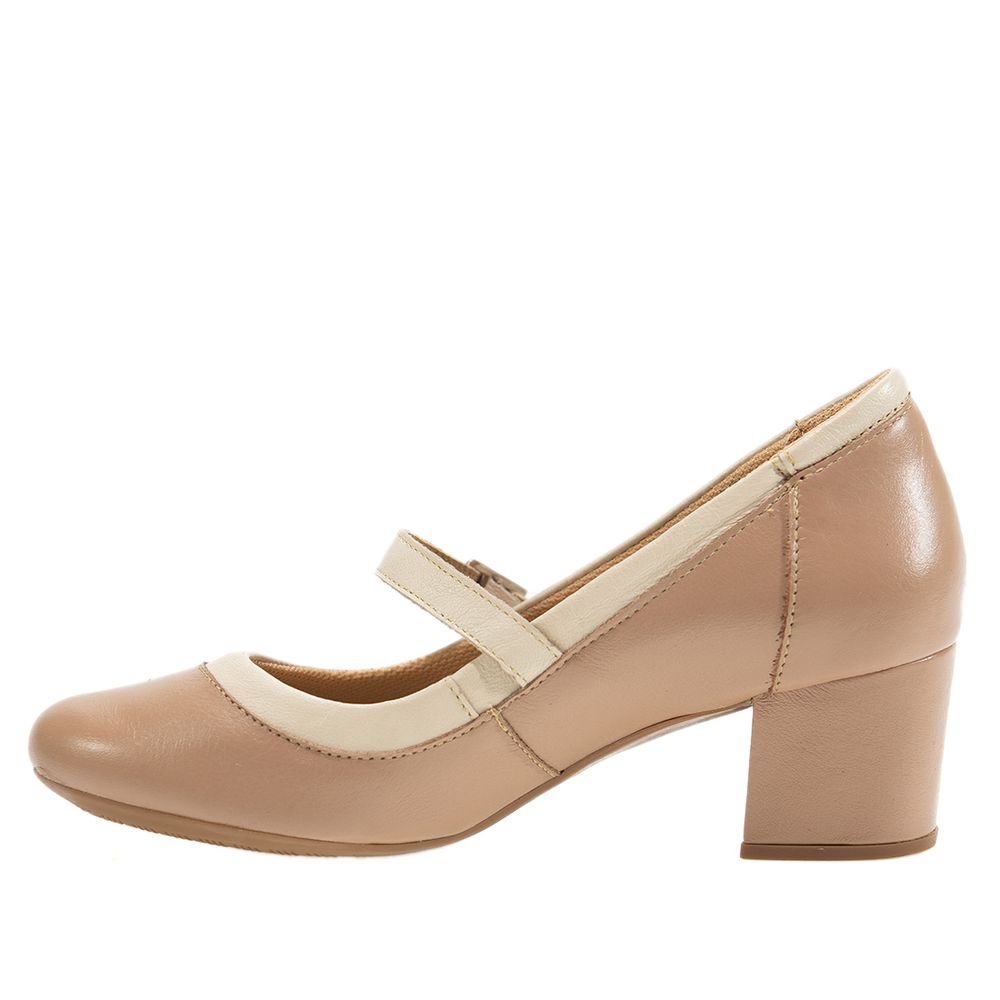 Sapato Salto Doctor Shoes Couro 1240 Nude/Off White Doctor Shoes