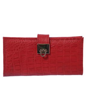 Carteira-Feminina-2-em-Couro-Croco-Vermelho-Doctor-Shoes-Vermelho-UNICO