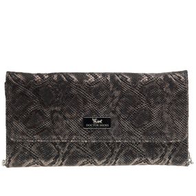 Bolsa-Carteira-e-Clutch-em-Couro-Estampa-Preta-Dourada-1054-Doctor-Shoes-Preto-UNICO