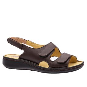 couro cafe sandalias femininas