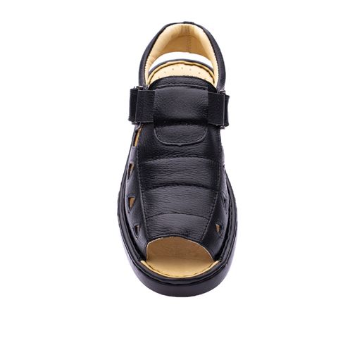 Sandália masculina em couro comfort doctor shoes preta Clearance